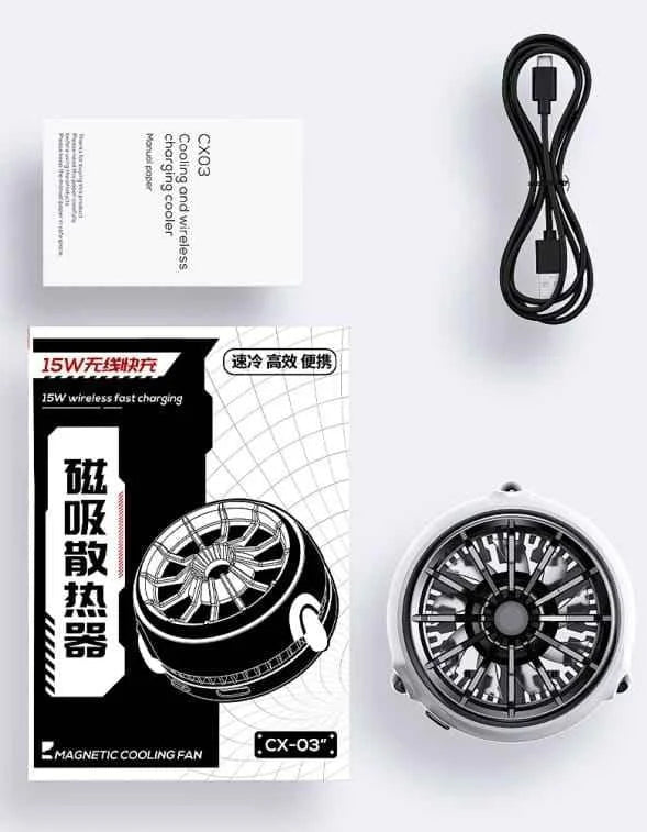 Memo cx-03 magnetic phone cooler with wireless charging