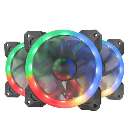 Redragon rgb pc cooling fan - 120mm quiet high airflow computer case fan with rgb led