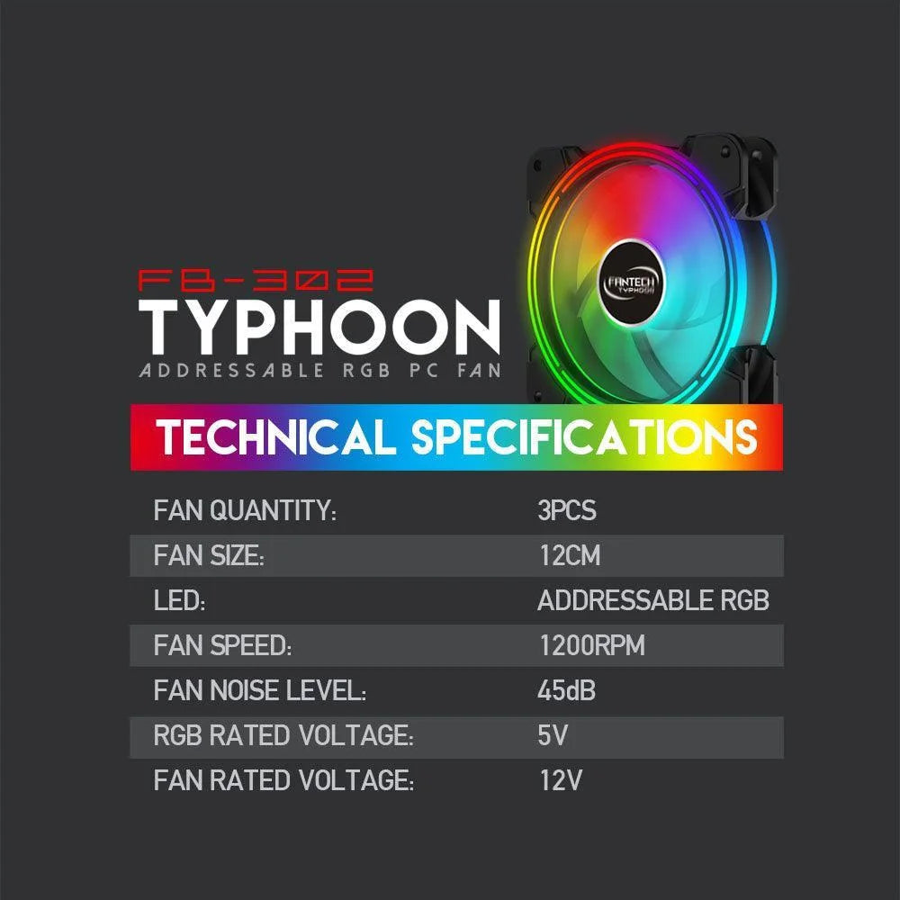 Typhoon fb302 addressable rgb pc fan - coolers & power supply