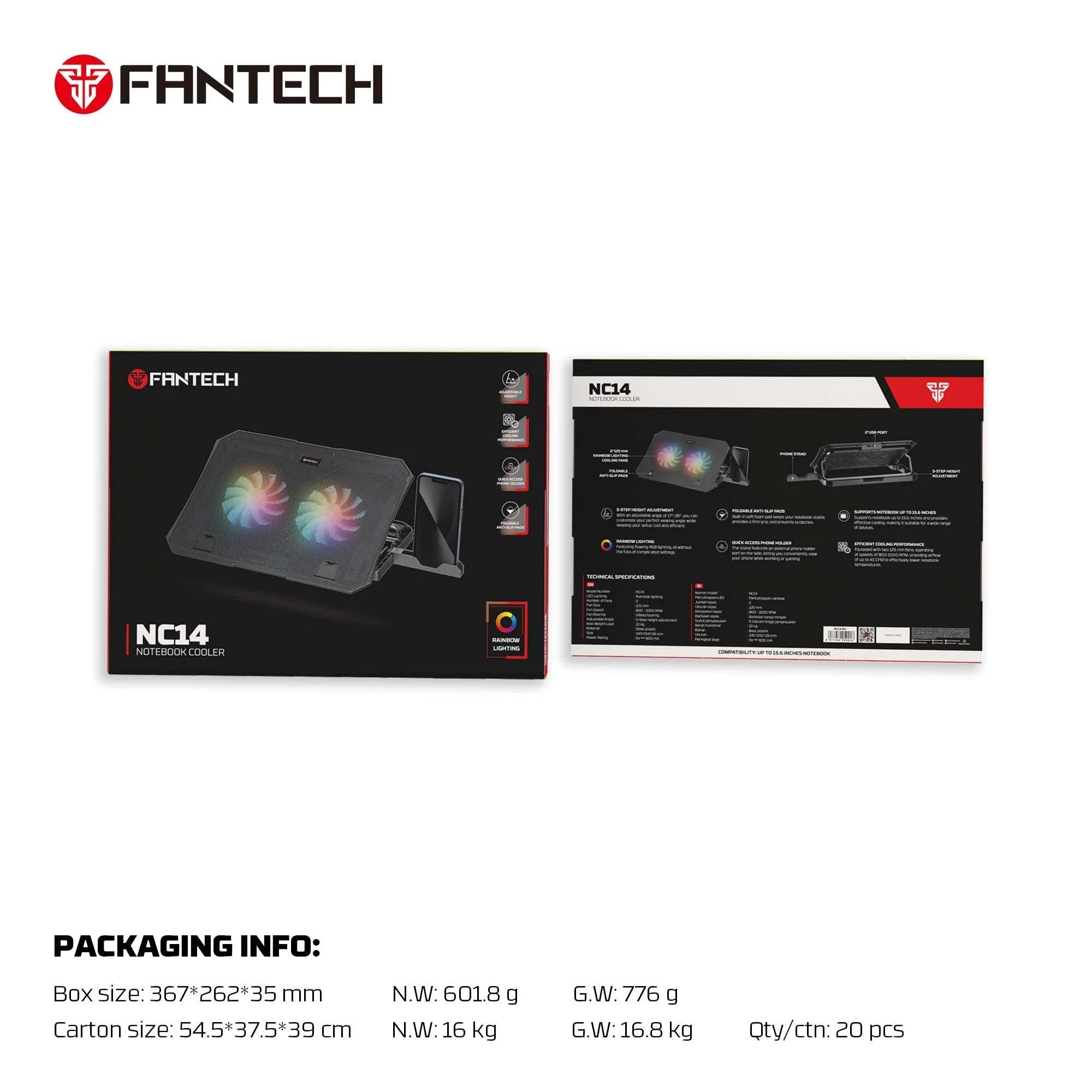 Fantech nc14 laptop cooling pad for enhanced notebook performance - cooling stands