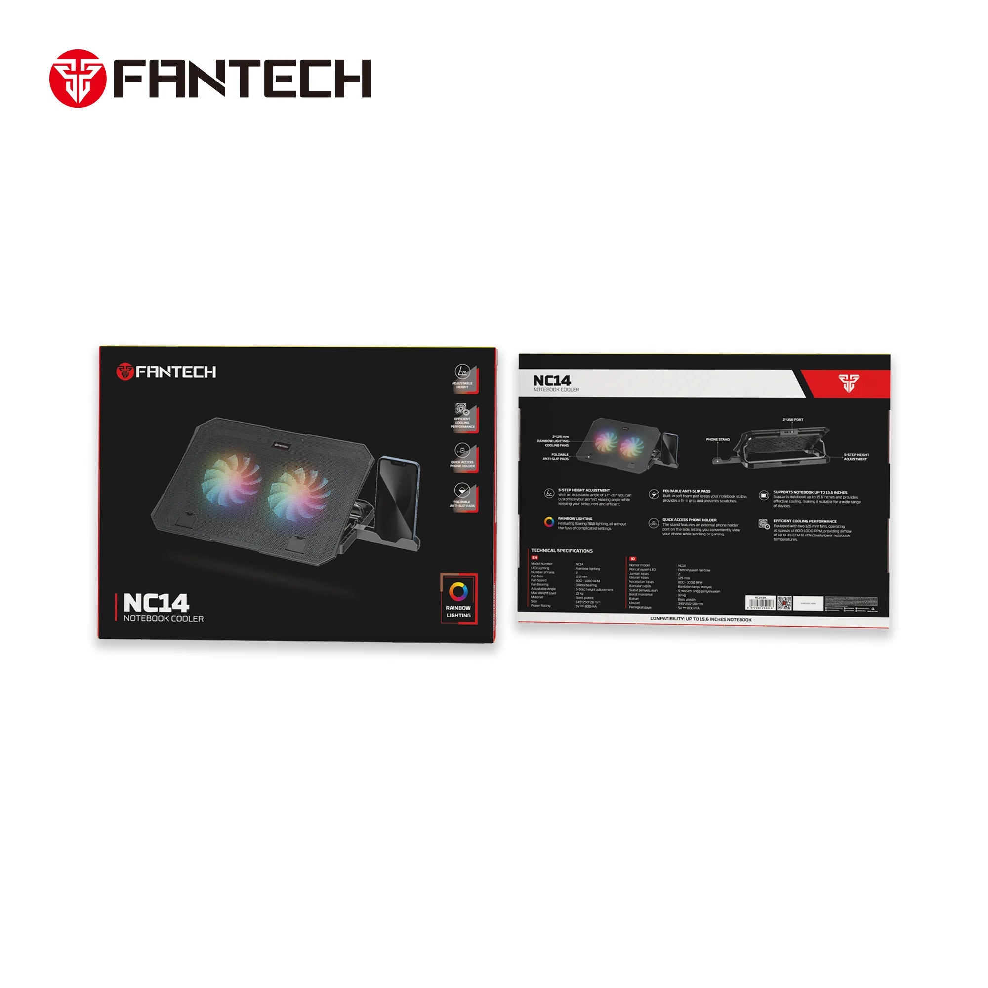 Fantech nc14 laptop cooling pad for enhanced notebook performance - cooling stands
