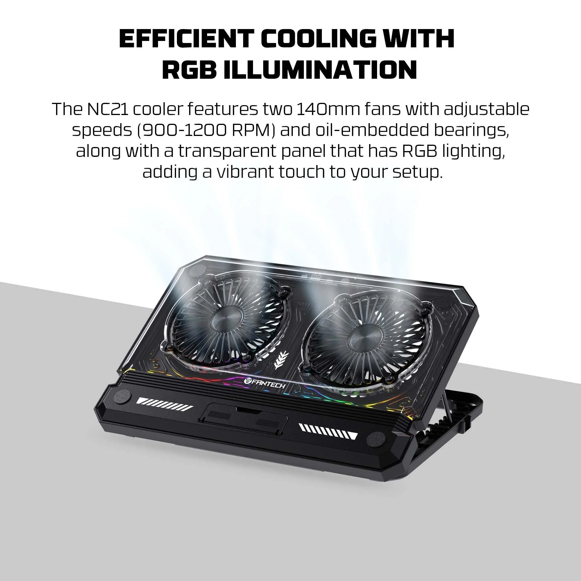 Fantech nc21 laptop cooler - high-performance notebook cooling pad - cooling stands