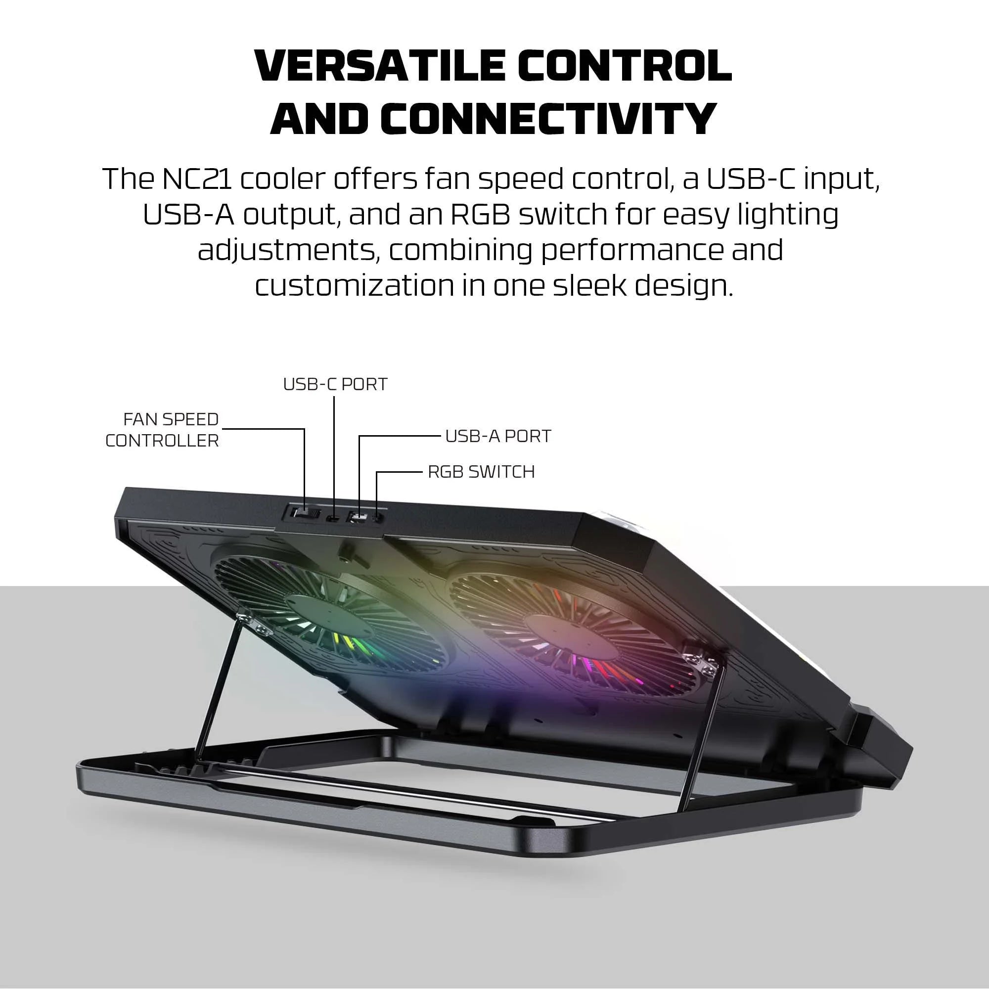 Fantech nc21 laptop cooler - high-performance notebook cooling pad - cooling stands