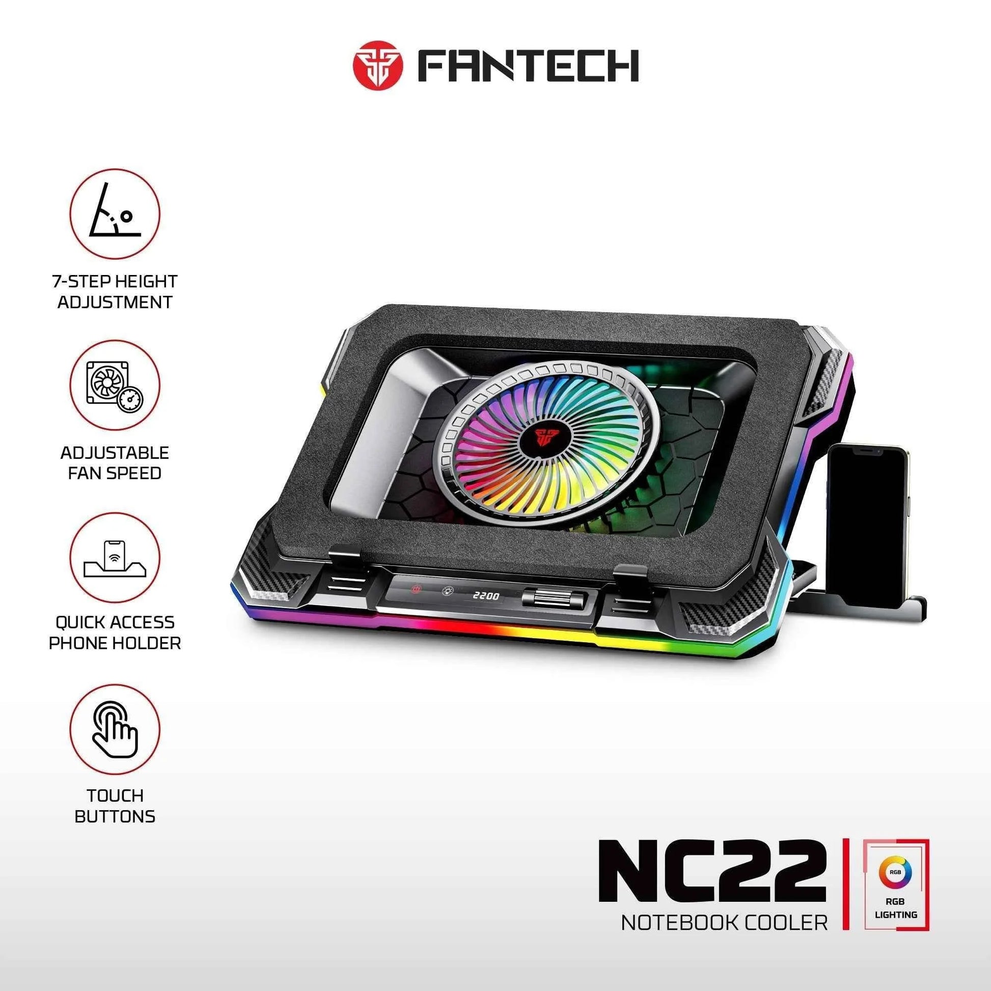 Fantech nc22 notebook cooler laptop cooling pad - cooling stands