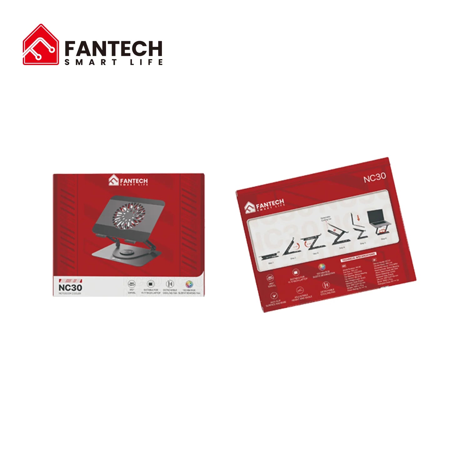 Fantech nc30 notebook stand and cooling fan rgb - cooling stands