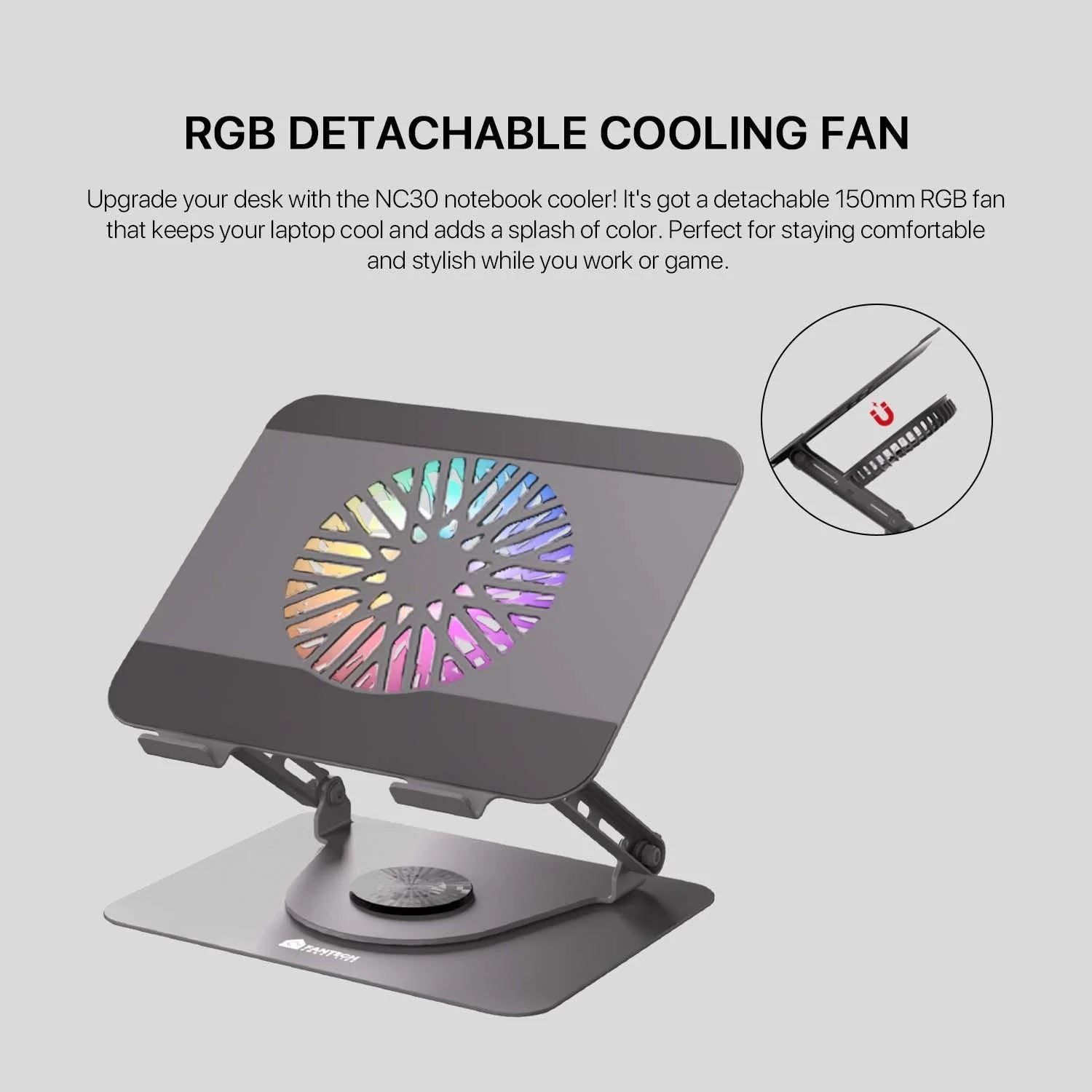 Fantech nc30 notebook stand and cooling fan rgb - cooling stands