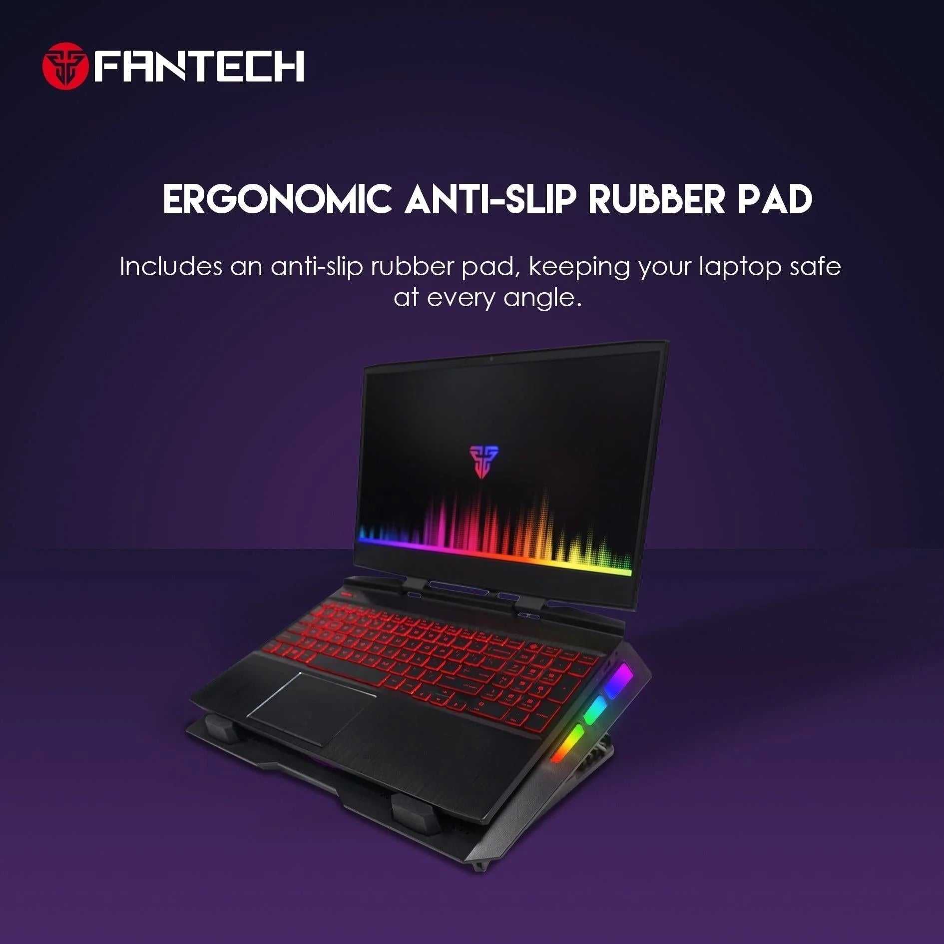 Fantech rgb laptop cooling pad nc20 for enhanced performance and style - cooling stands