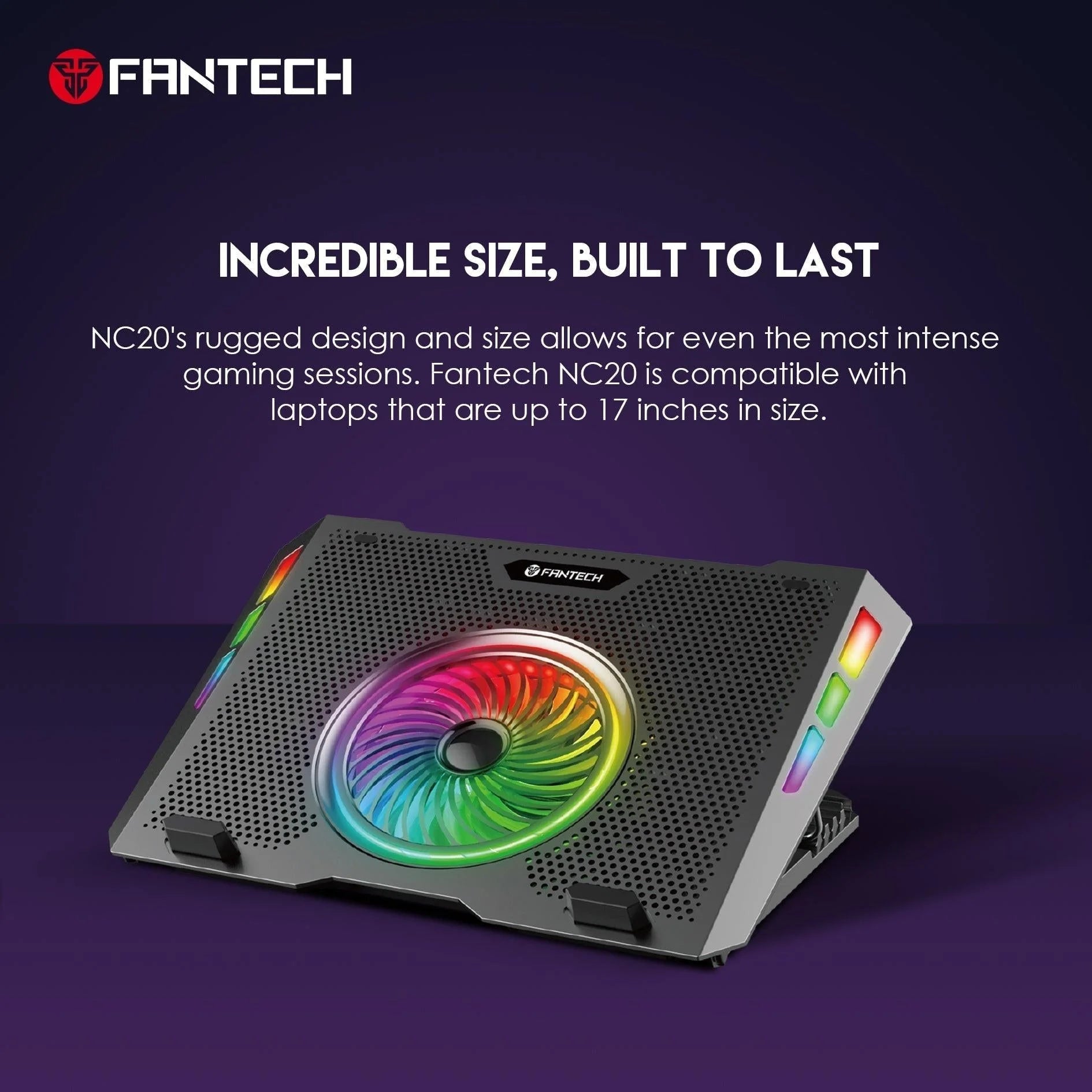 Fantech rgb laptop cooling pad nc20 for enhanced performance and style - cooling stands