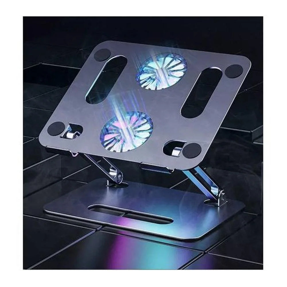 Portable laptop stand with cooling fans - foldable computer stand for enhanced comfort - cooling stands