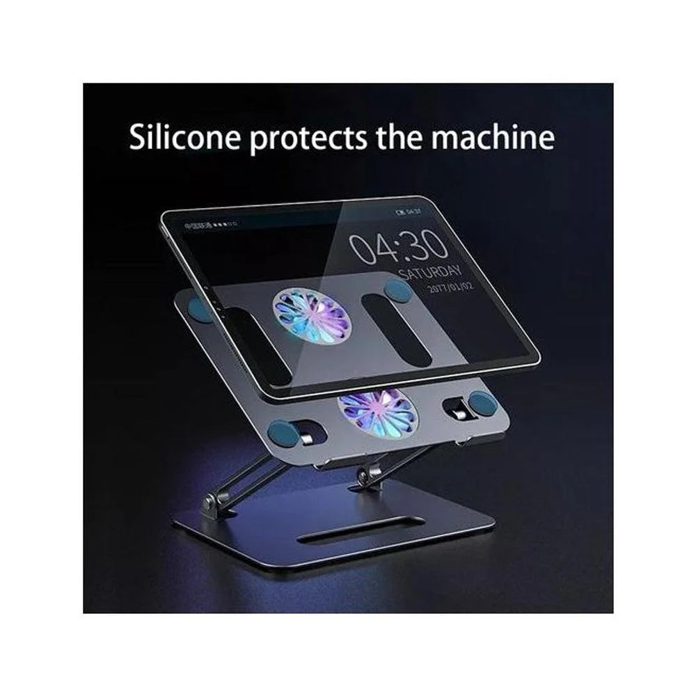 Portable laptop stand with cooling fans - foldable computer stand for enhanced comfort - cooling stands
