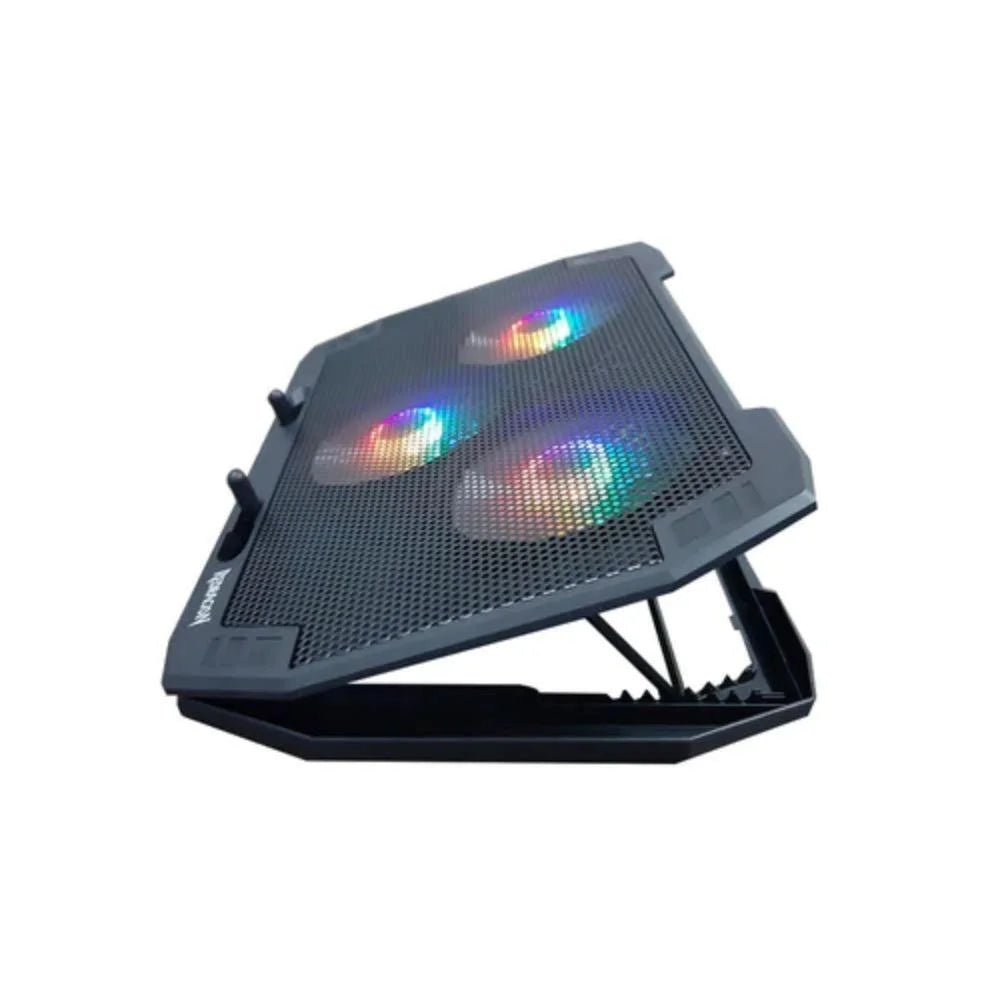 Redragon ingrid laptop cooler gcp511 with 3 rgb fans for laptops up to 17’’ - black - cooling stands