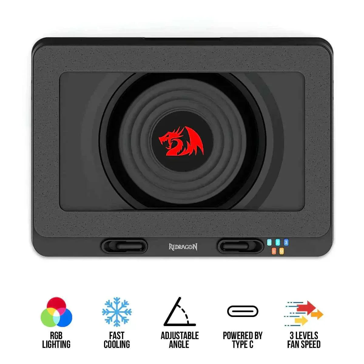 Redragon windseeker laptop cooler gcp512 - ultimate rgb turbo fan cooling solution - cooling stands