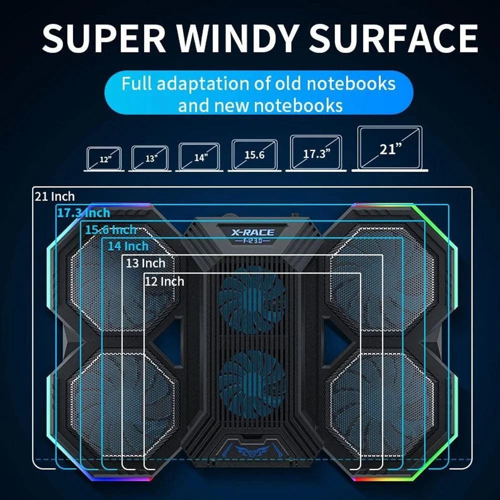X-race notebook radiator air cooler laptop stand 6 fans - cooling stands