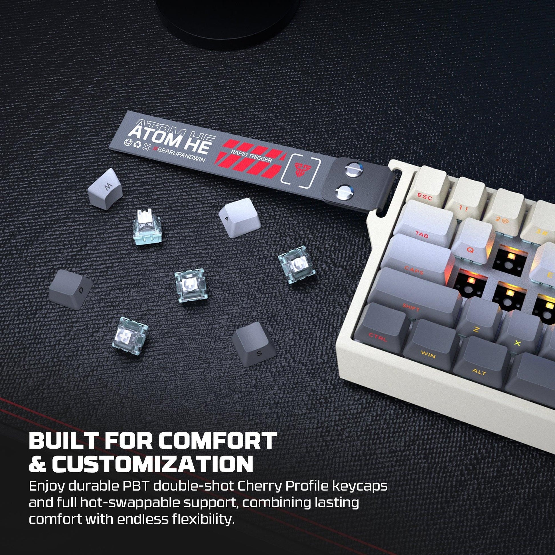Fantech Keyboard ATOM HE68 MK922 MAGNETIC SWITCH – WHITE.