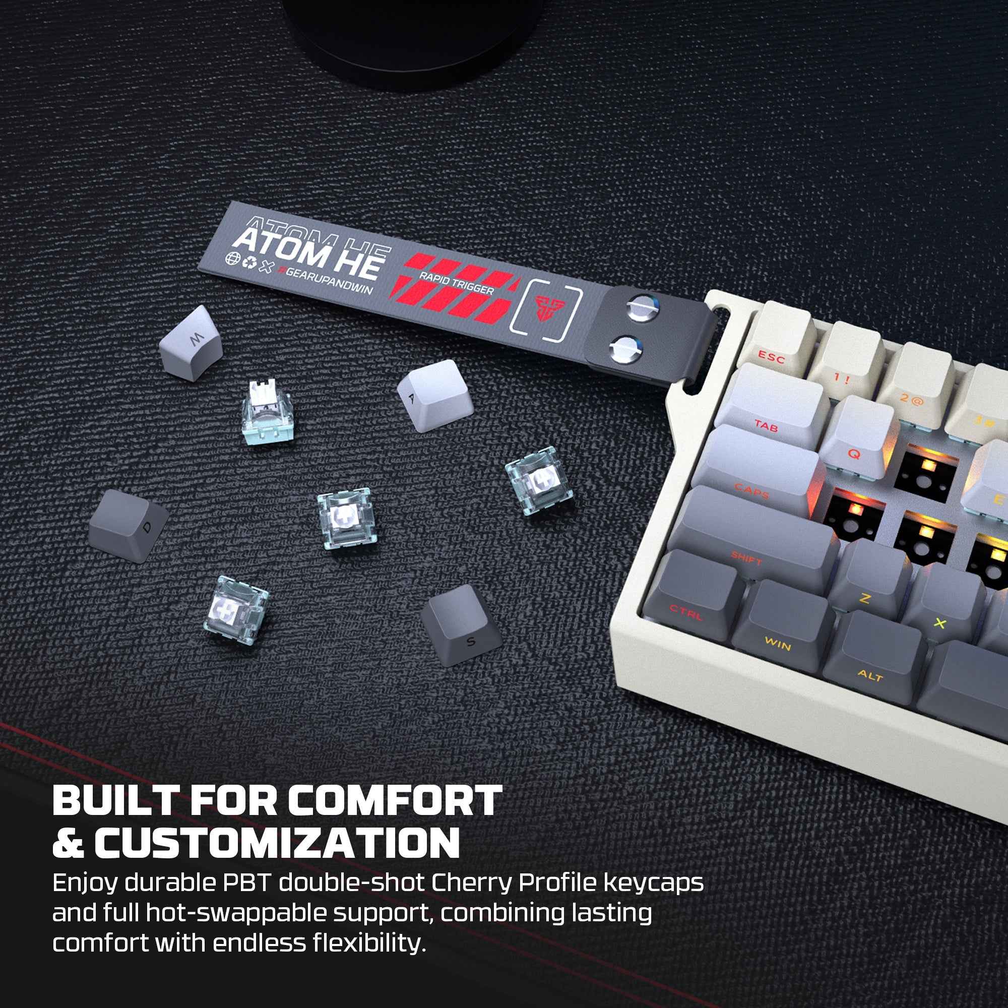 Fantech Keyboard ATOM HE68 MK922 MAGNETIC SWITCH – WHITE