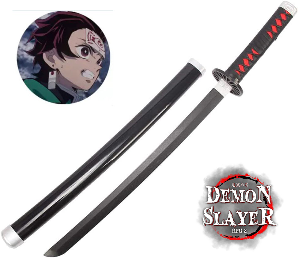 Dlusen Katana Halloween Dress Up Props Anime Samurai Ninja Sword - Demon Slayer - Tanjiro Default Title