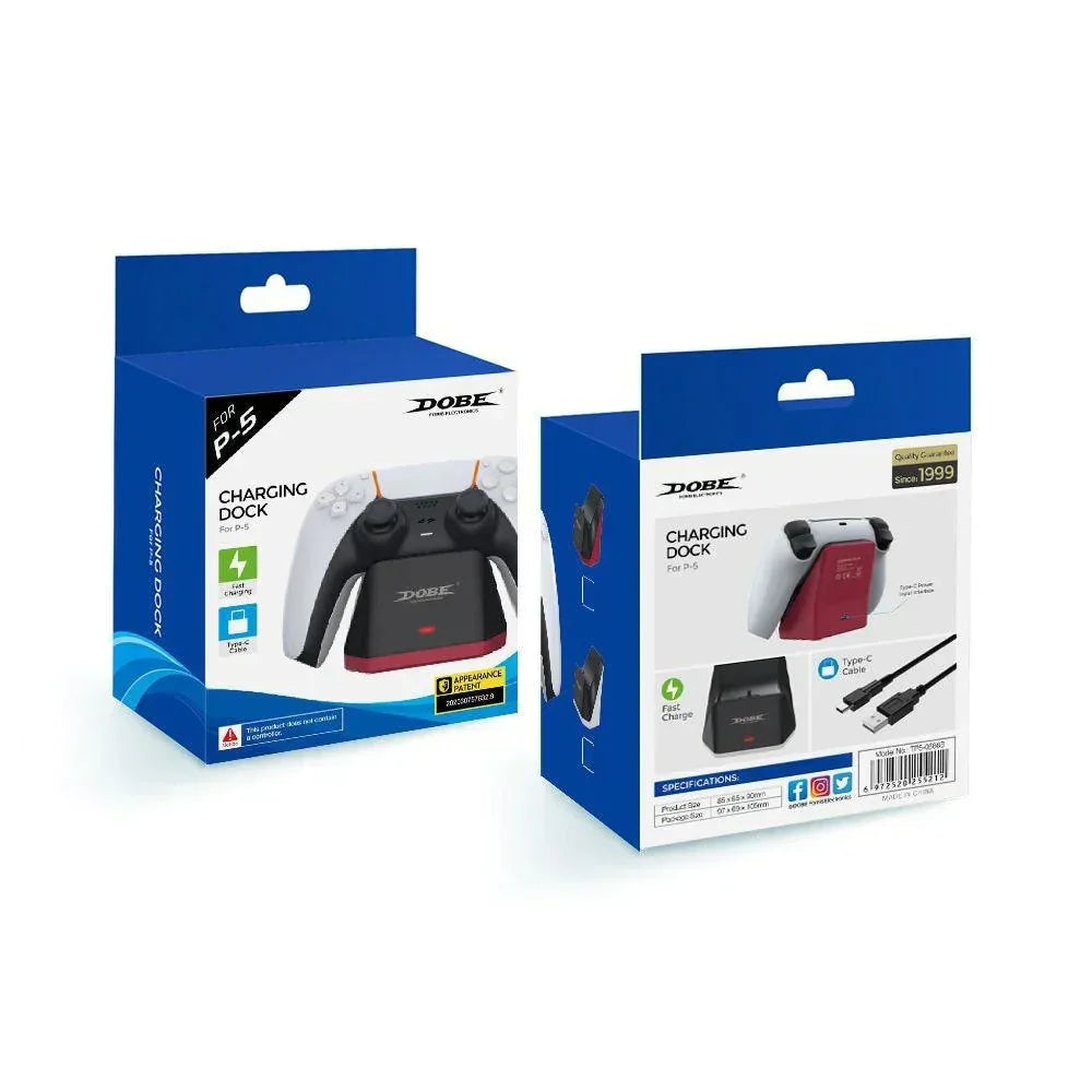 Dobe 1controller charging dock with usb cable for playstation 5 - playstation headsets & accessories
