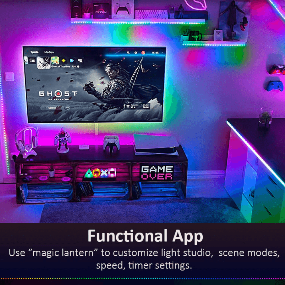 Dream Color Led Strip Lights with Remote Controller Waterproof - Gameonjo