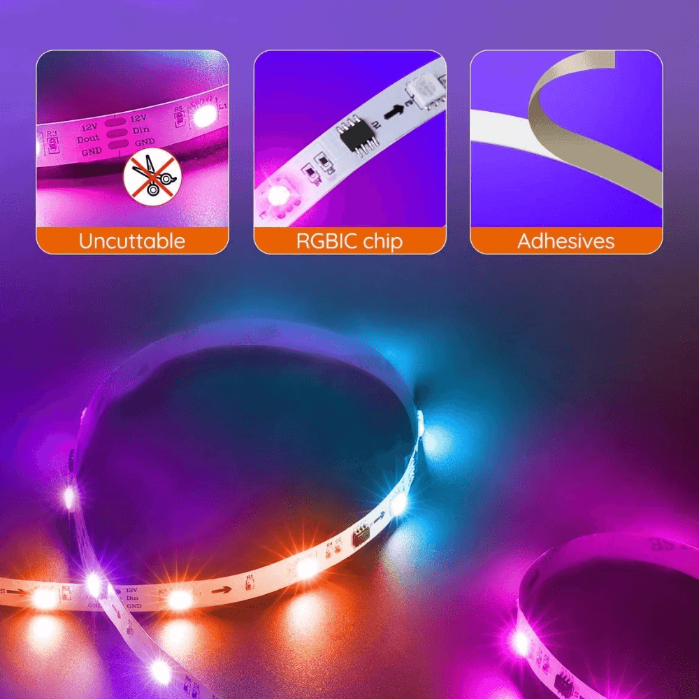 Dream Color Led Strip Lights with Remote Controller Waterproof - Gameonjo