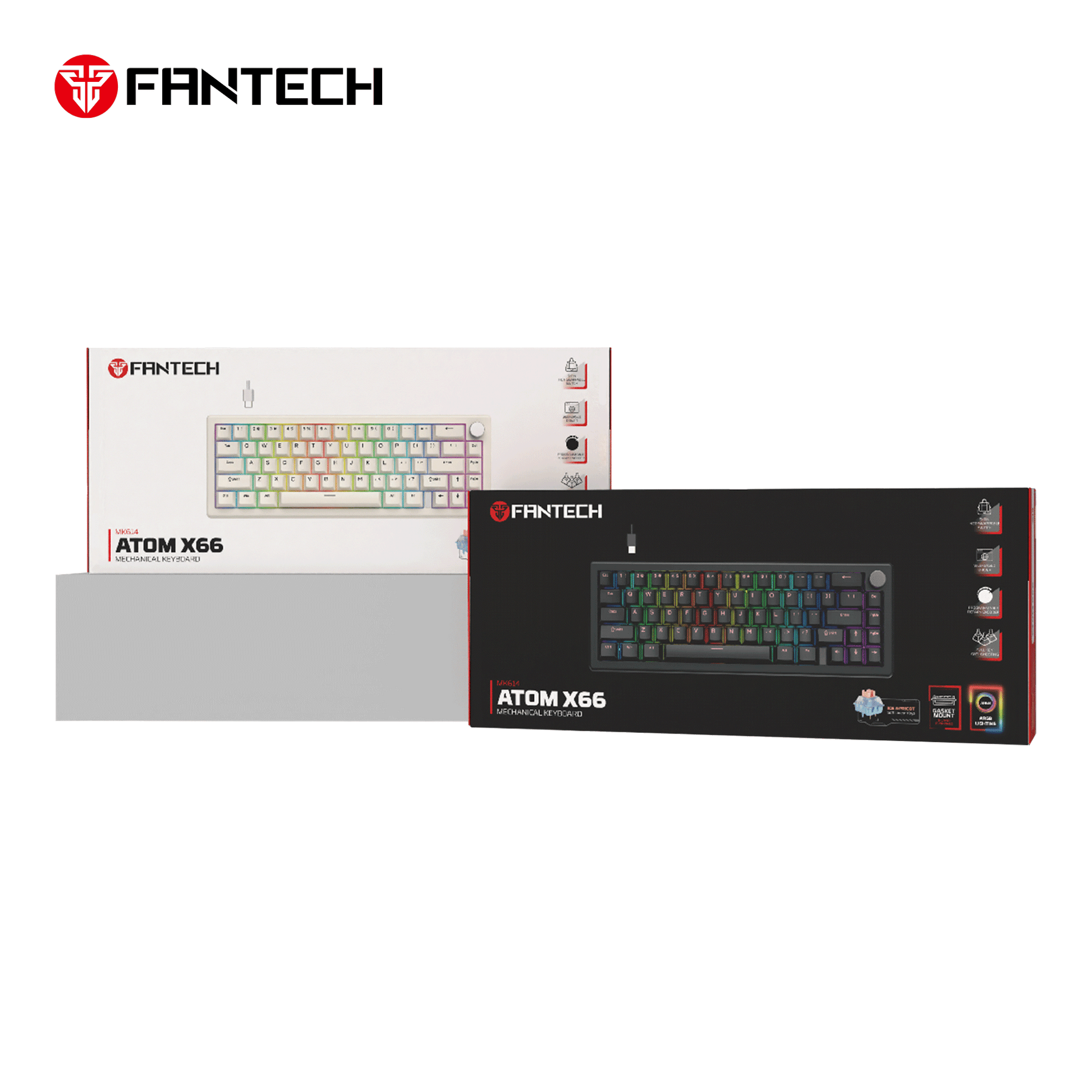 Fantech ATOM X66 MK614 Mechanical Keyboard  - white.