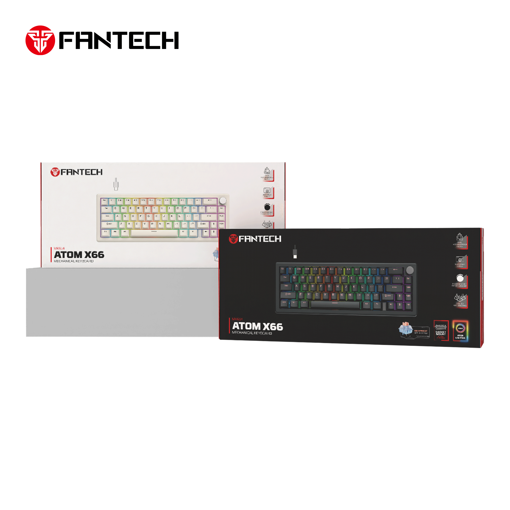 Fantech ATOM X66 MK614 Mechanical Keyboard  - white.