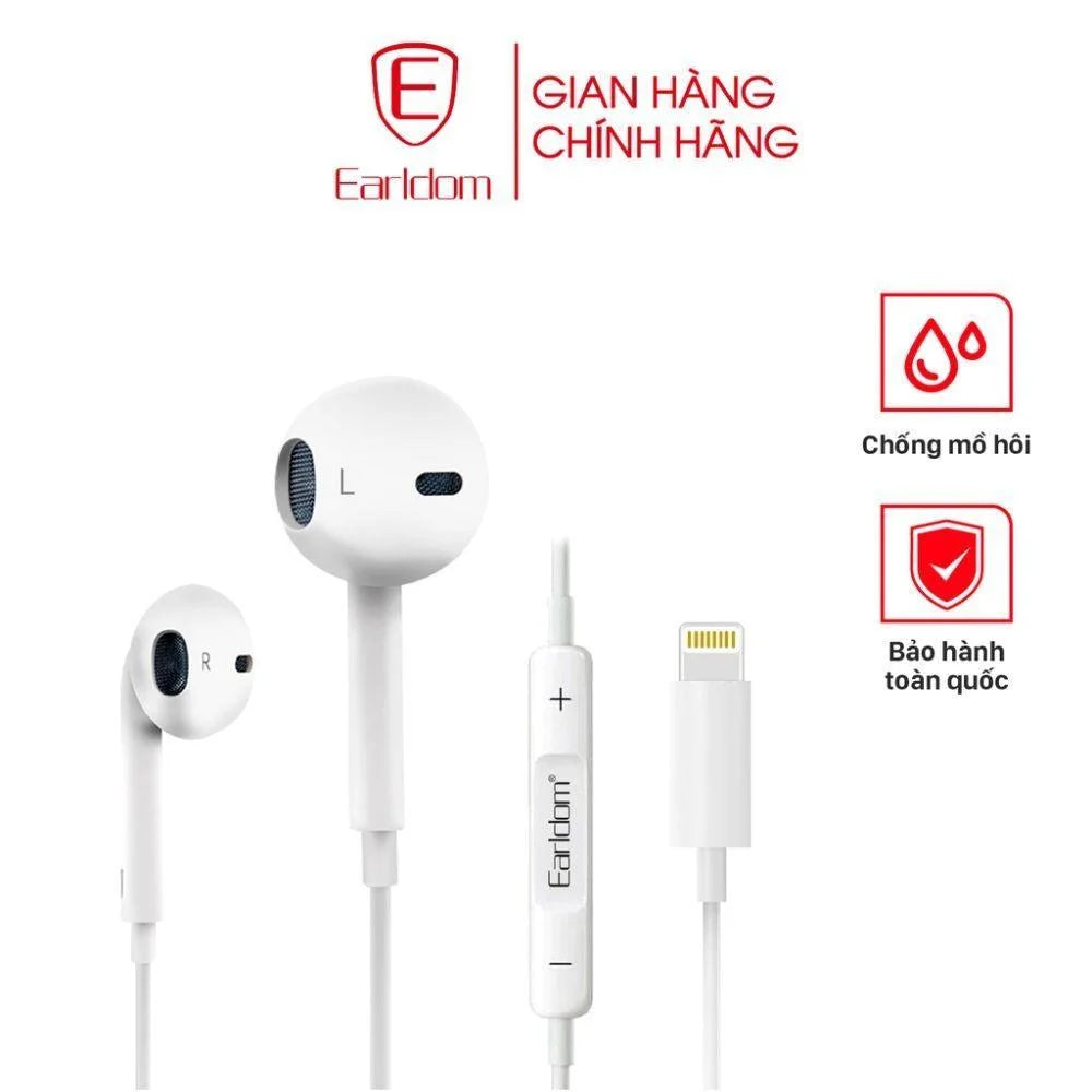 Earldom ete21 iphone lightning earphones - wired high-quality sound and comfort - audio | earphone
