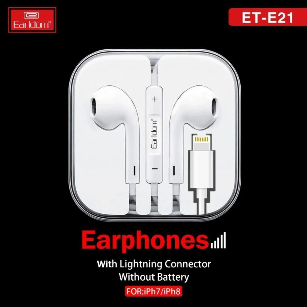 Earldom ete21 iphone lightning earphones - wired high-quality sound and comfort - audio | earphone