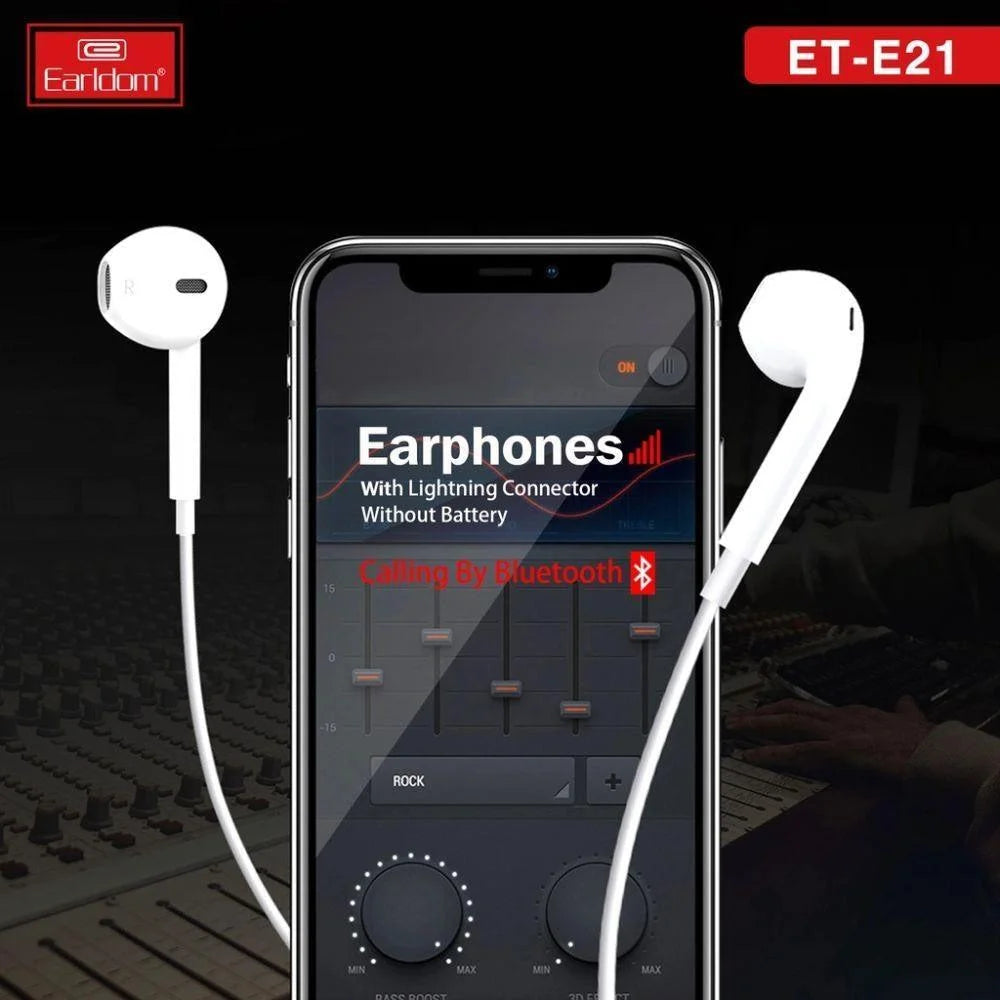 Earldom ete21 iphone lightning earphones - wired high-quality sound and comfort - audio | earphone