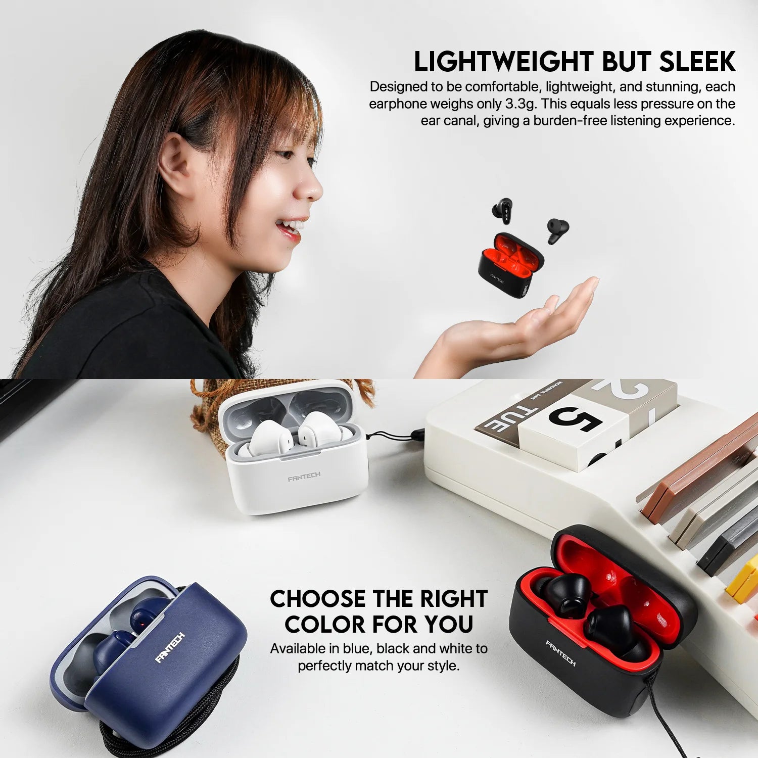 Fantech life wave 13 earbuds - true wireless tws earphones with bluetooth 5.3