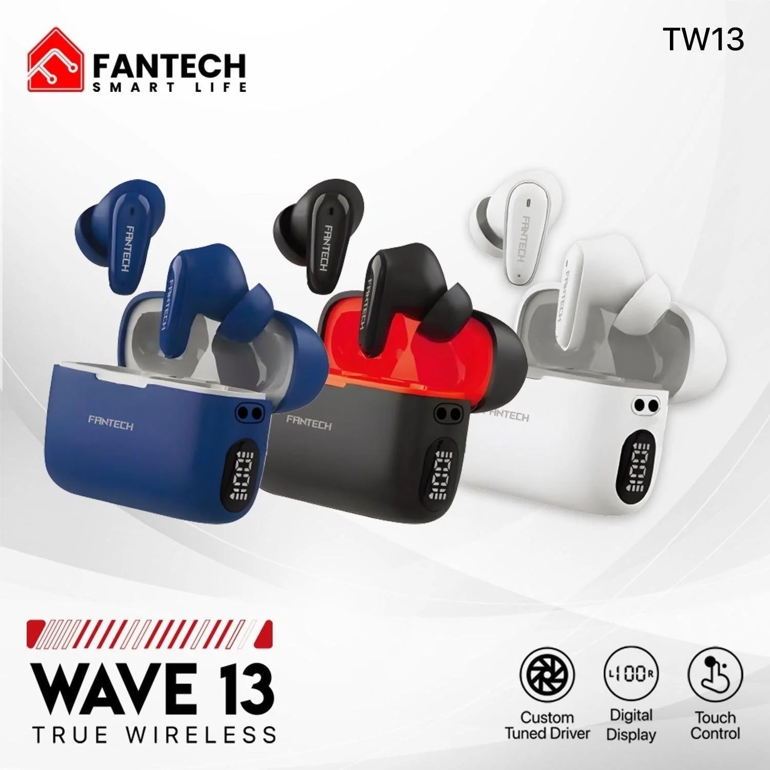 Fantech life wave 13 earbuds - true wireless tws earphones with bluetooth 5.3