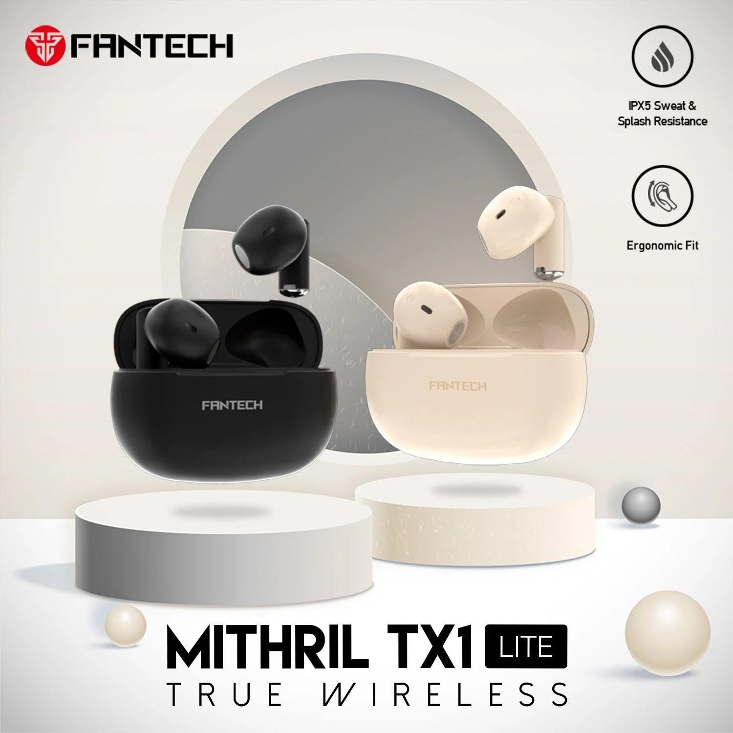 Fantech mithril tx1 lite earbuds with ipx5 water resistance - audio | earphone