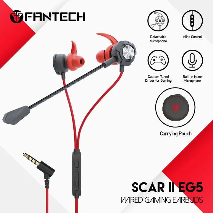 Fantech scar ii eg5 wired gaming earphone - headsets