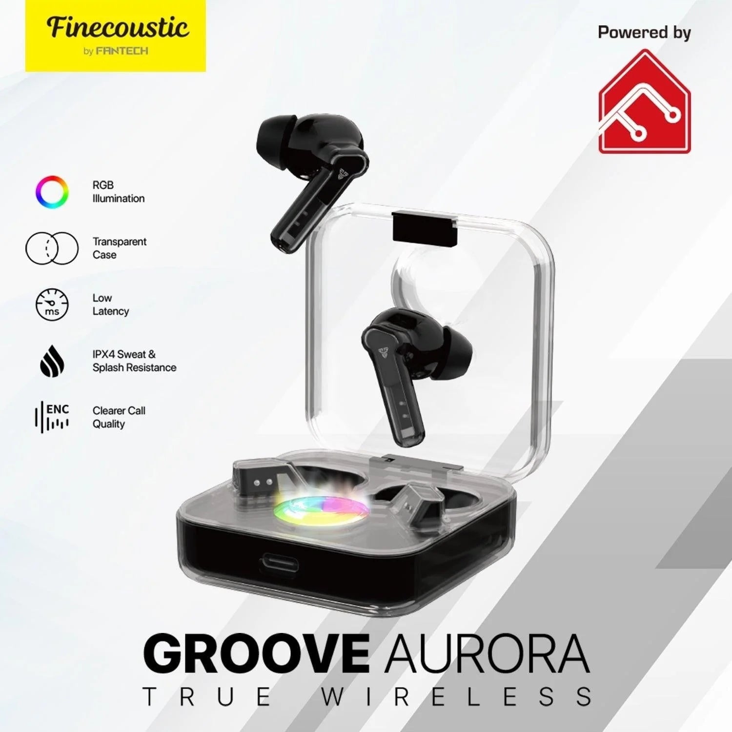 Fantech smart tws tx3 - groove aurora rgb wireless earbuds - audio | earphone