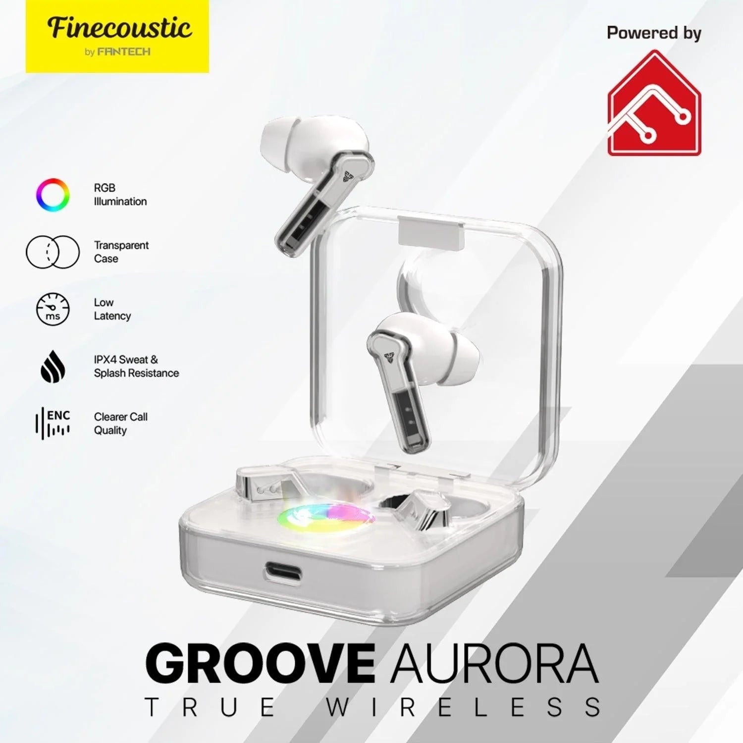 Fantech smart tws tx3 - groove aurora rgb wireless earbuds - audio | earphone