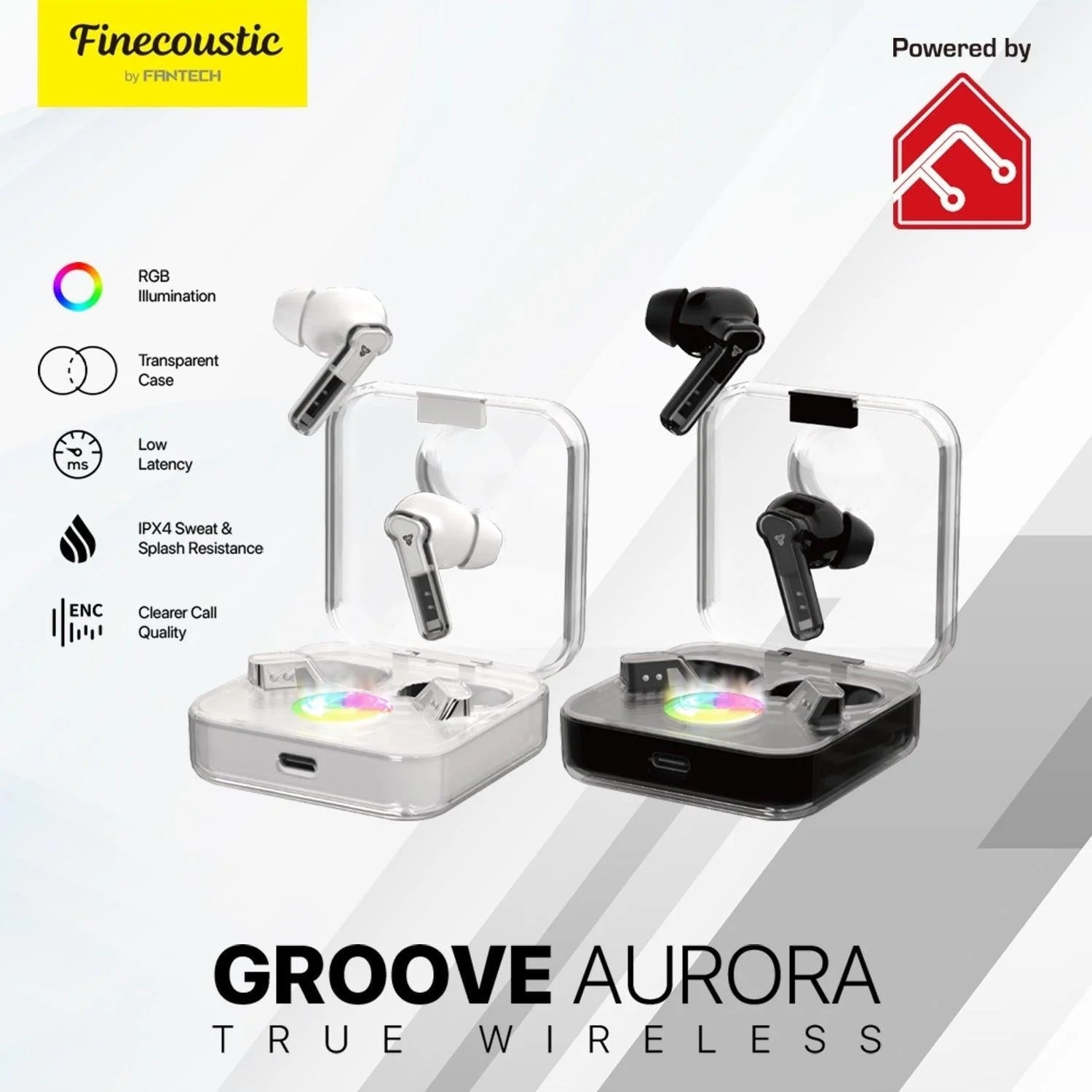 Fantech smart tws tx3 - groove aurora rgb wireless earbuds - audio | earphone