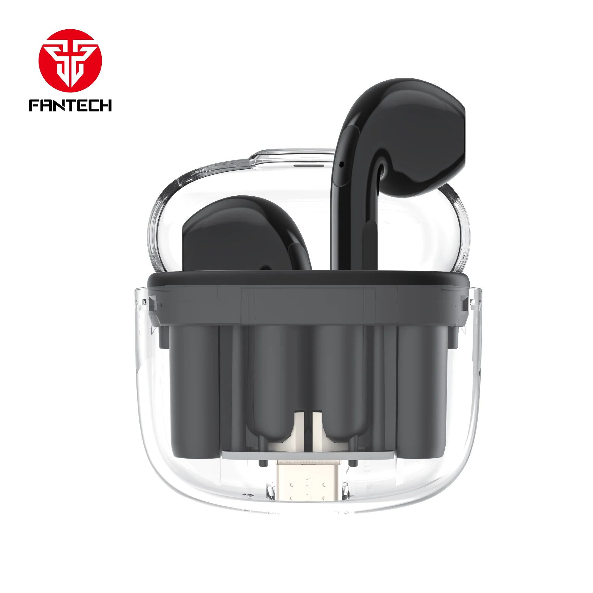 Fantech tws bluetooth earbuds wave 10 tw10 with built-in microphone - black - audio | earphone