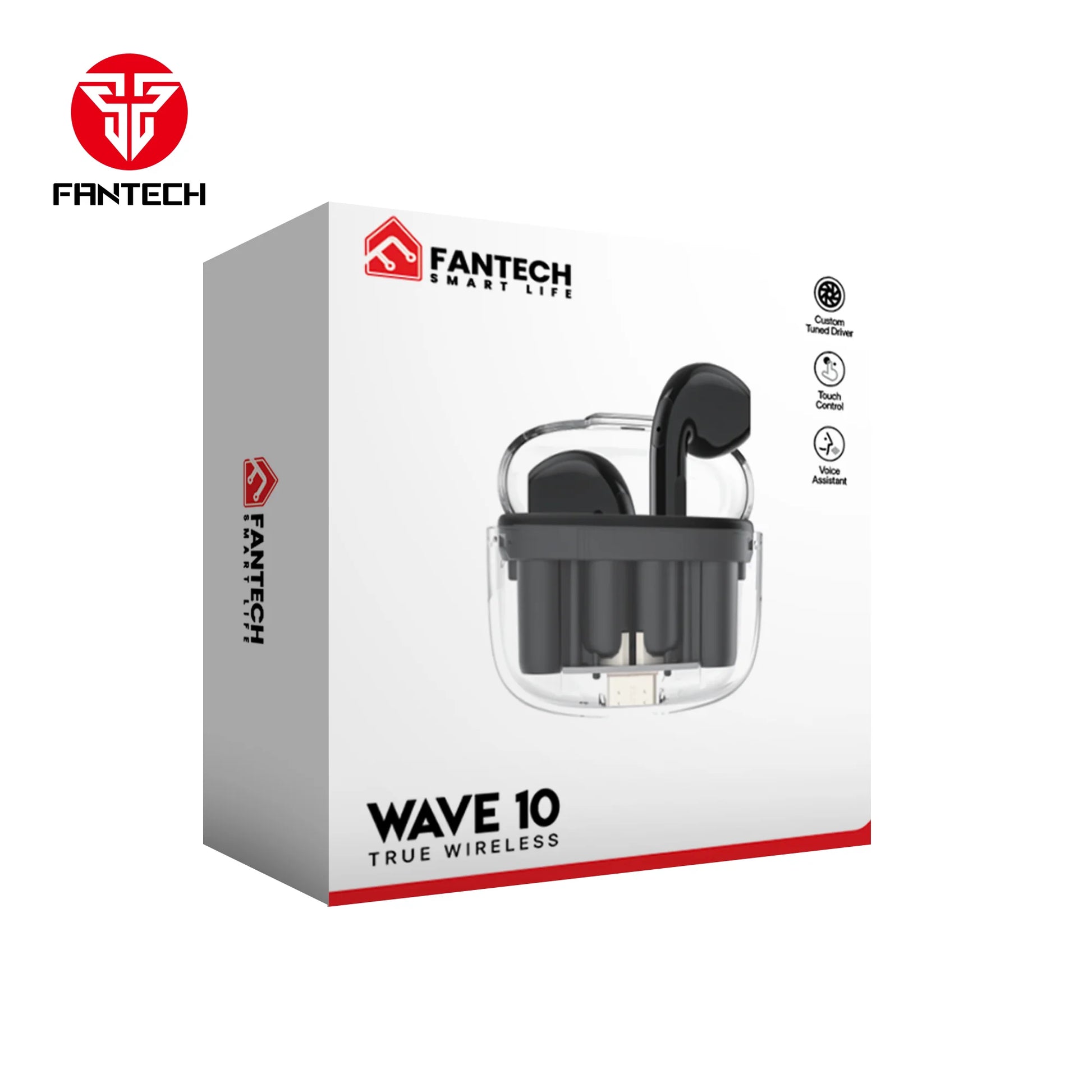 Fantech tws bluetooth earbuds wave 10 tw10 with built-in microphone - audio | earphone