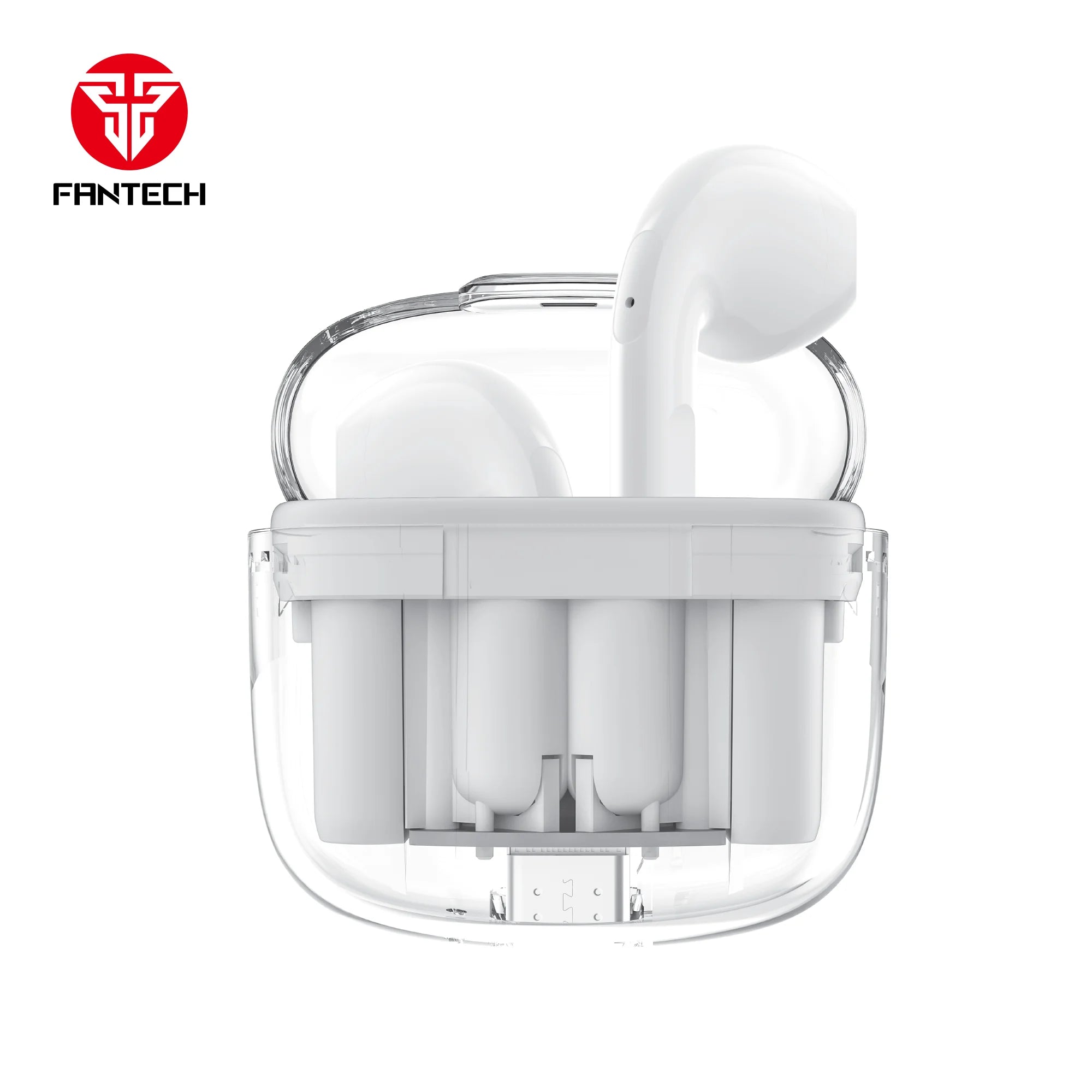 Fantech tws bluetooth earbuds wave 10 tw10 with built-in microphone - white - audio | earphone