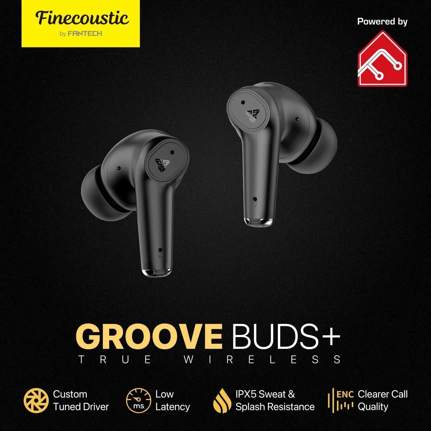 Fantech tws bluetooth groove buds+ tx2 with built-in microphone - audio | earphone
