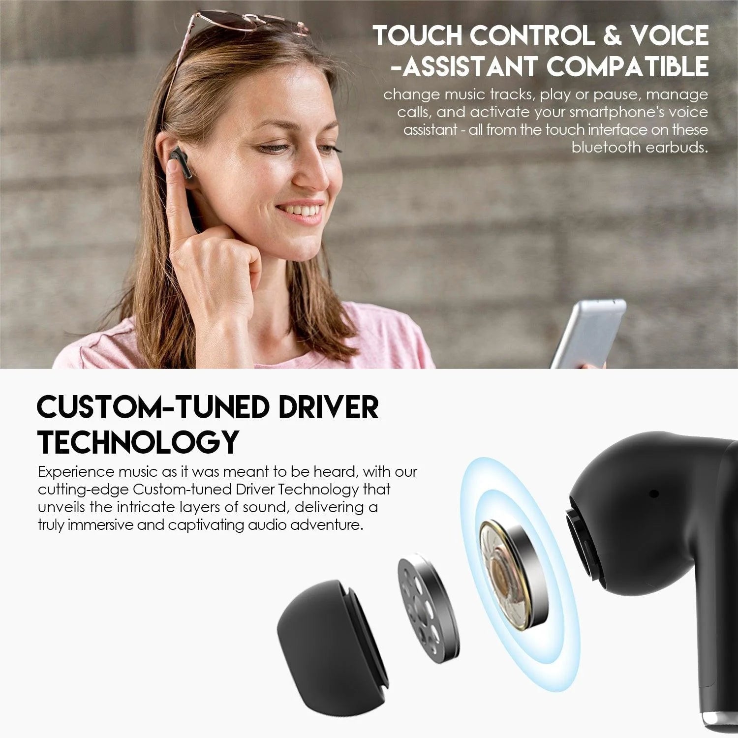 Fantech tws bluetooth groove buds+ tx2 with built-in microphone - audio | earphone