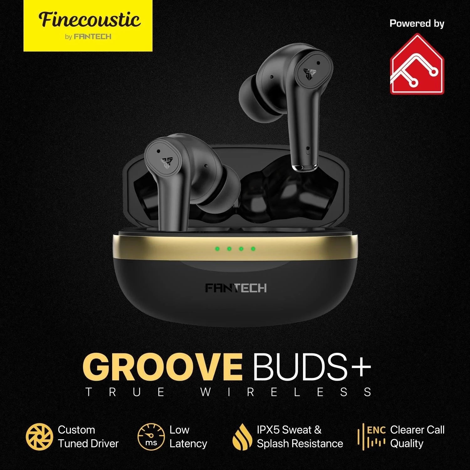 Fantech tws bluetooth groove buds+ tx2 with built-in microphone - audio | earphone