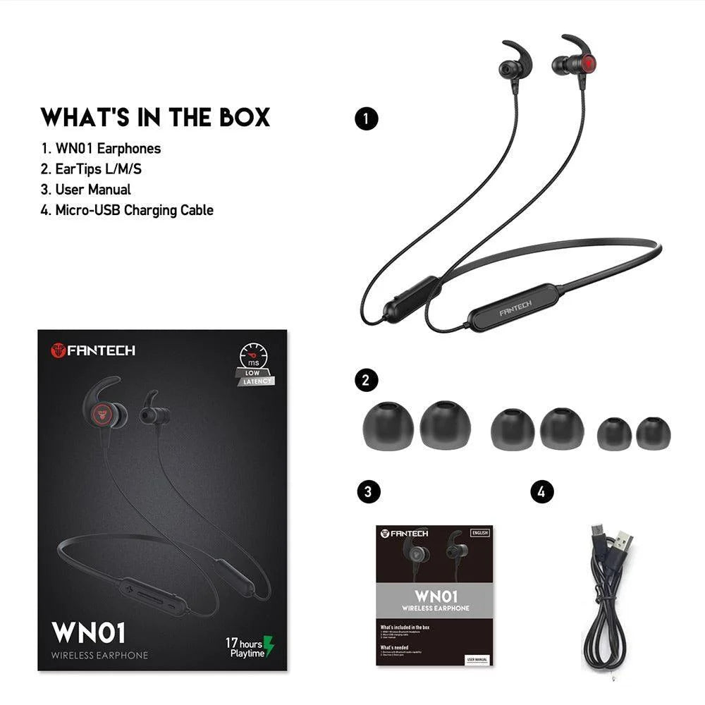 Fantech wn01 wireless earphones - audio | earphone