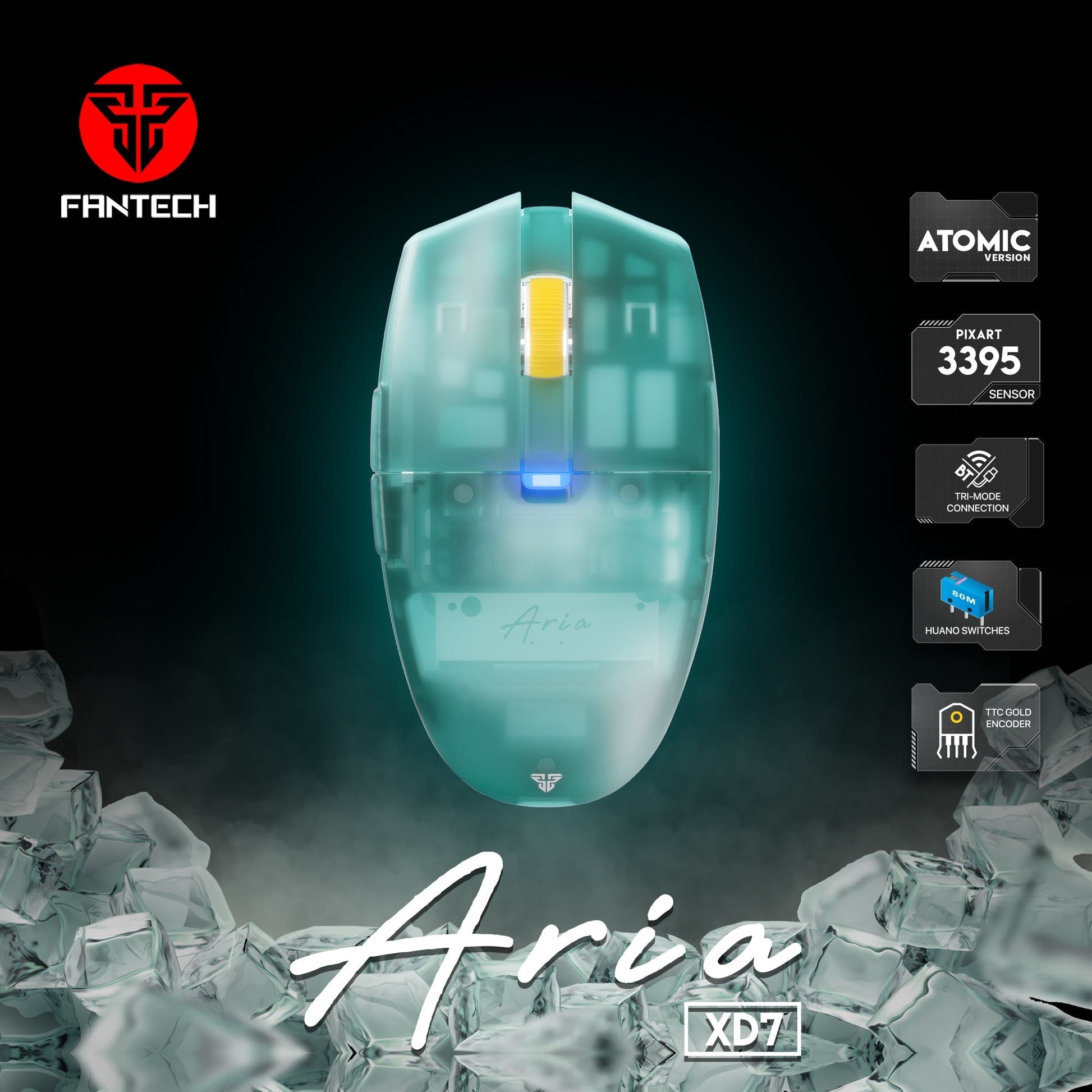 Fantech Aria Xd7 Huano Version Super Lightweight Gaming Mouse +mousepad Mp353 - Gameonjo