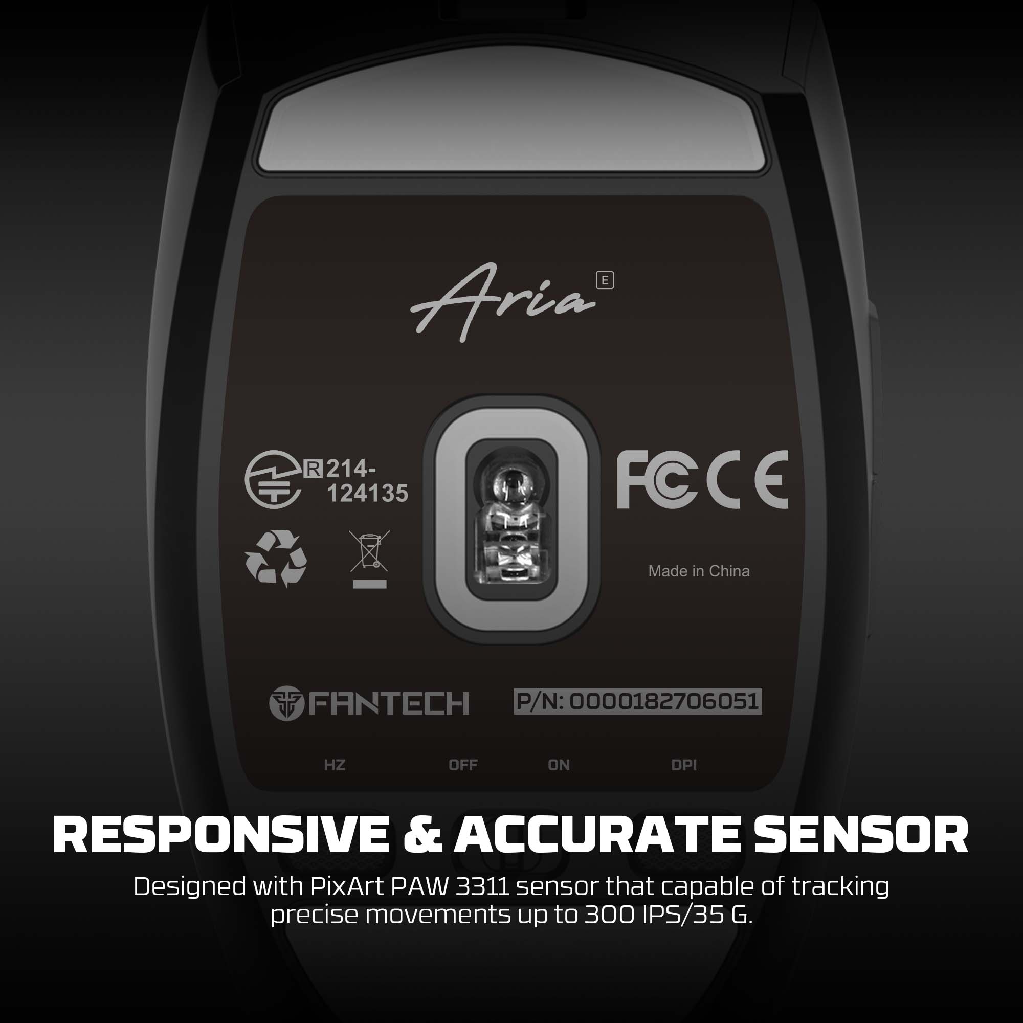 Fantech Aria Xd7e Wireless Gaming Mouse - Black - Gameonjo