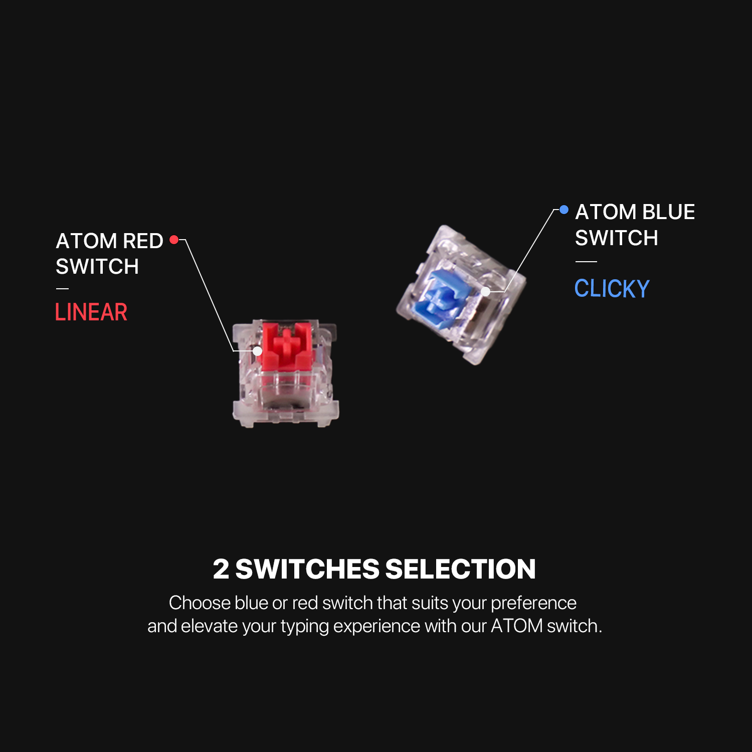 Fantech Atom Tkl Mk876v2 Double Injection Keycaps Mechanical Keyboard - Gameonjo