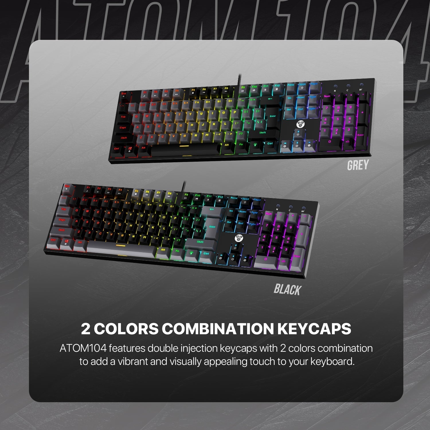 Fantech Atom Tkl Mk886v2 104keycaps Keycaps Mechanical Keyboard - Gameonjo