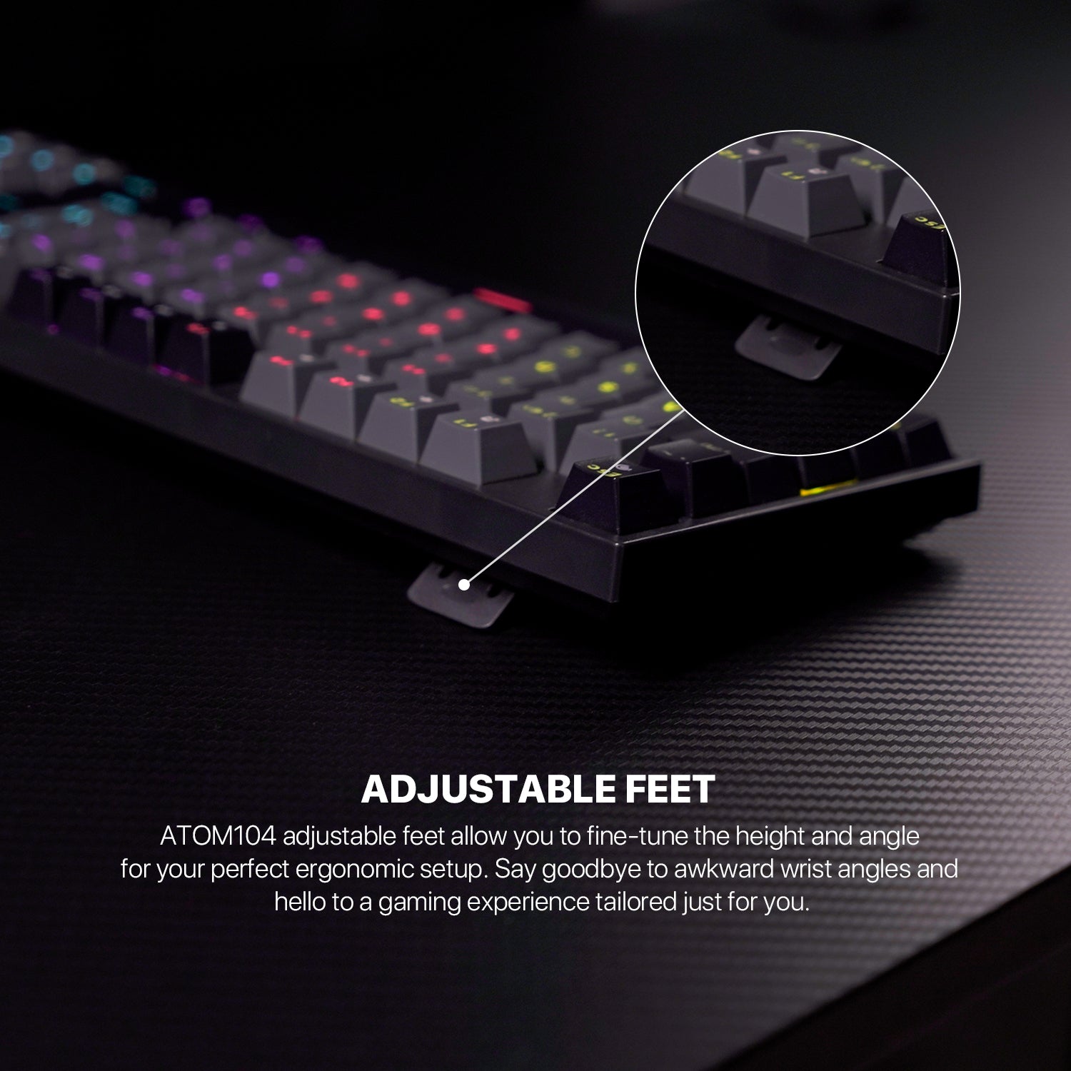 Fantech Atom Tkl Mk886v2 104keycaps Keycaps Mechanical Keyboard - Gameonjo