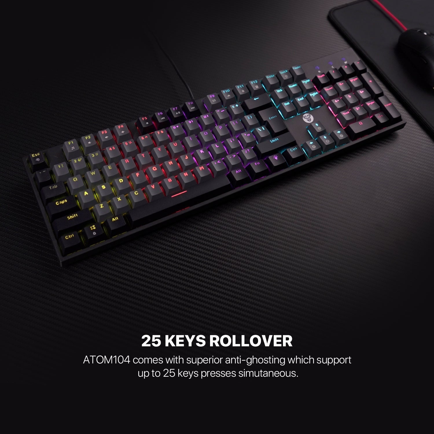 Fantech Atom Tkl Mk886v2 104keycaps Keycaps Mechanical Keyboard - Gameonjo