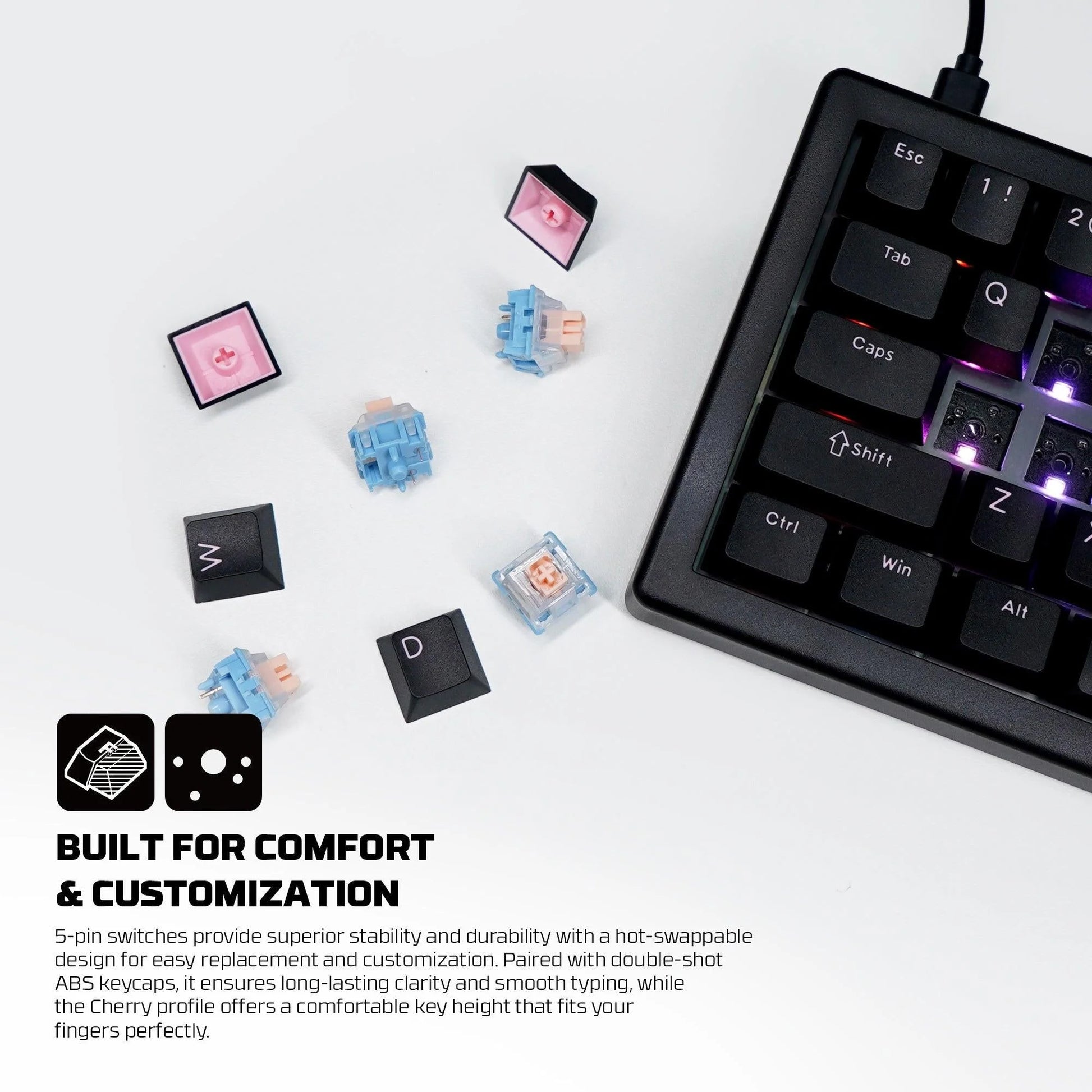 Fantech atom x66 mk614 mechanical keyboard - black