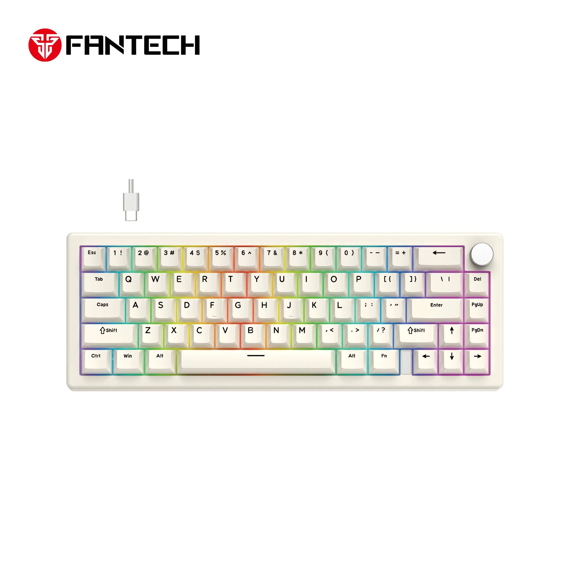 Fantech atom x66 mk614 mechanical keyboard - white